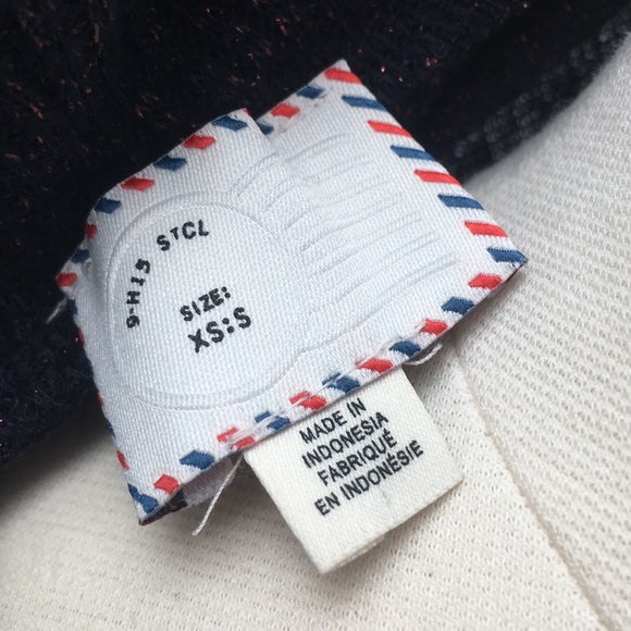 Anthropologie 9-H15 STCL navy sweater - Picture 4 of 5